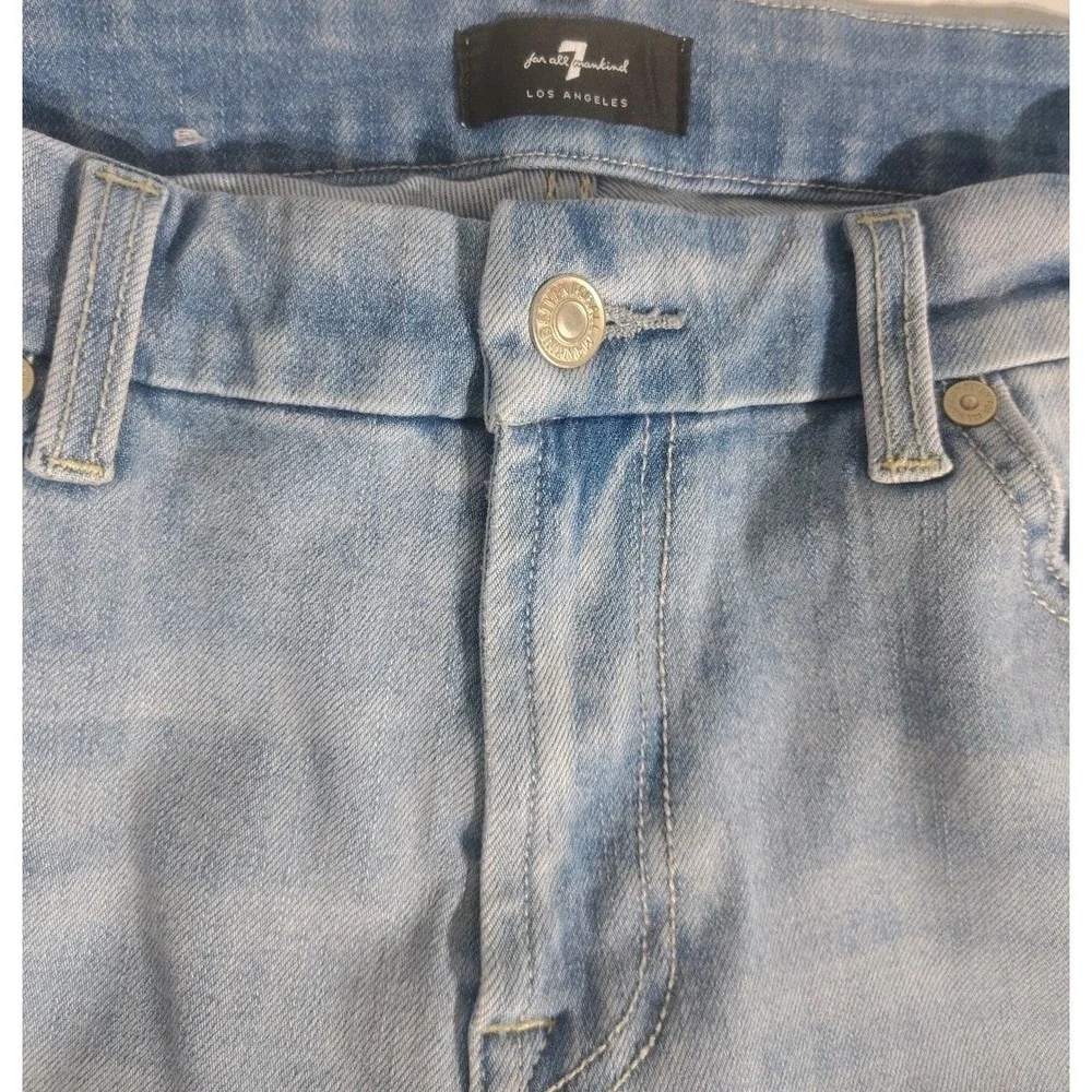 7 For All Mankind Jeans Womens 31 Blue Kimmie Straight Stretch Light Wash Denim‎